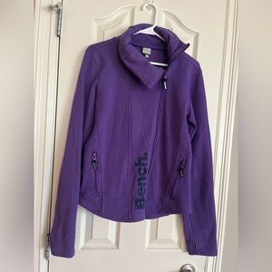 Bench purple asymmetrical zipper zip up sweater. Size Large.